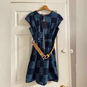 Louis Vuitton Blue Geometric Patterned Top